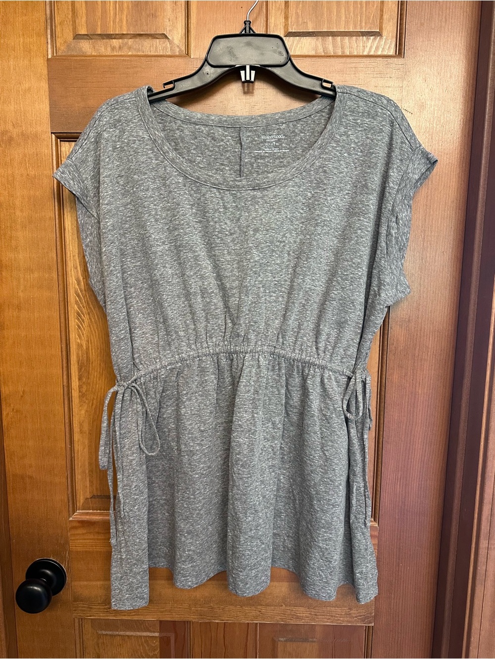 Motherhood Maternity Gray Knit Waist-Tie Top Size M